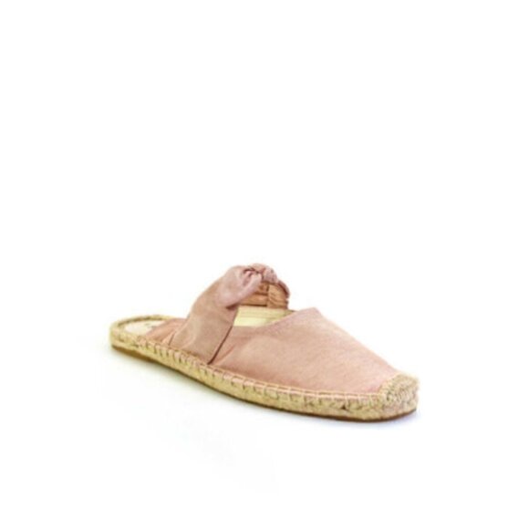 Soludos Pink Linen Knotted Espadrille Mule 8.5 - Picture 6 of 9